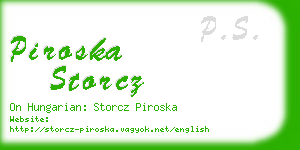 piroska storcz business card
